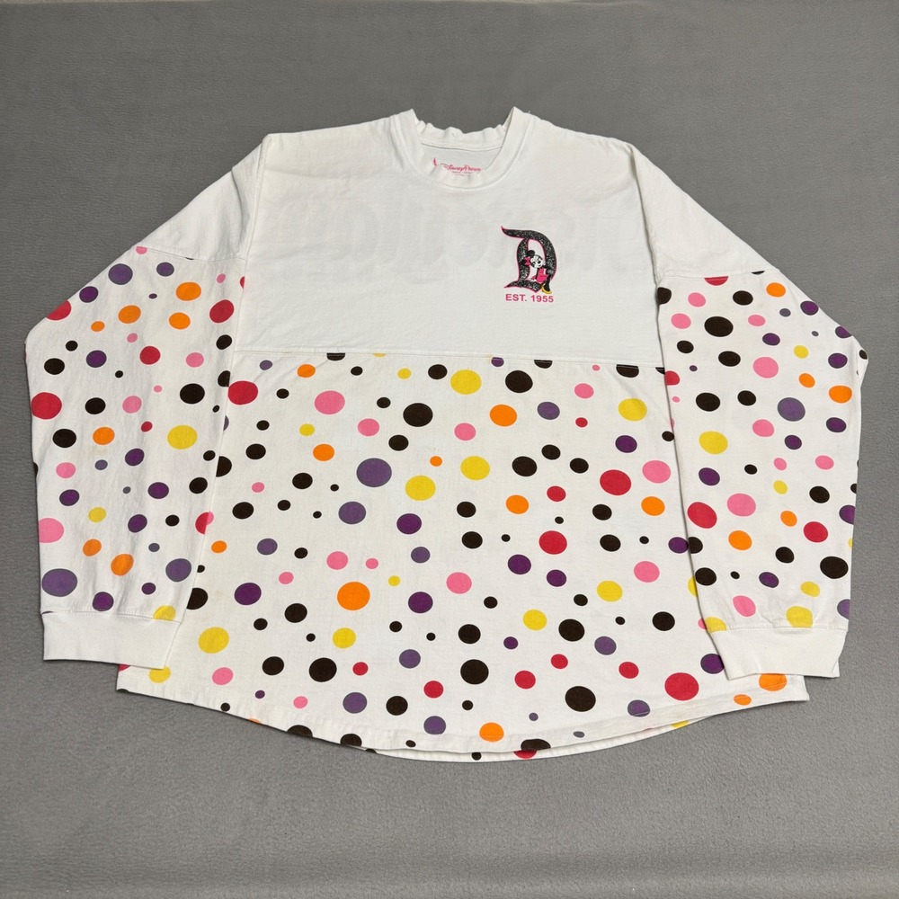Disney Spirit Jersey Shirt Womens XXL White Polka Dot Minnie Mouse Disneyland